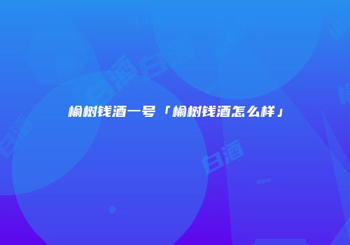 榆树钱酒一号「榆树钱酒怎么样」