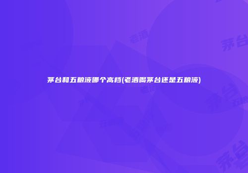 茅台和五粮液哪个高档(老酒喝茅台还是五粮液)