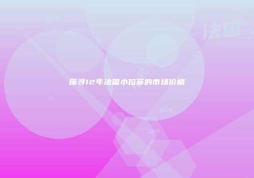 探寻12年法国小拉菲的市场价格