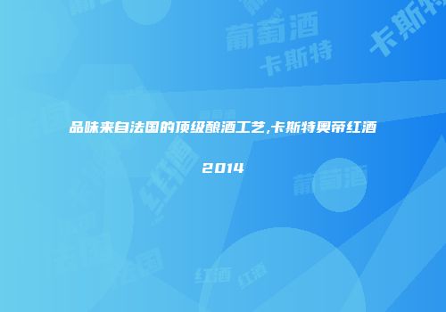 品味来自法国的顶级酿酒工艺,卡斯特奥帝红酒2014