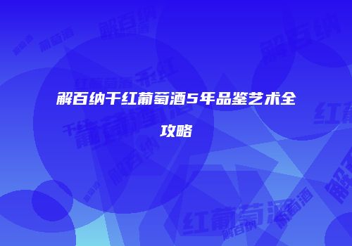 解百纳干红葡萄酒5年品鉴艺术全攻略