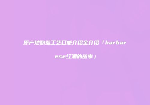 原产地酿造工艺口感介绍全介绍「barbarese红酒的故事」