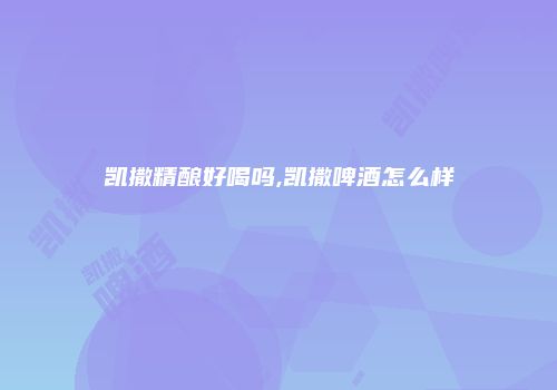 凯撒精酿好喝吗,凯撒啤酒怎么样
