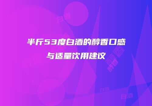 半斤53度白酒的醇香口感与适量饮用建议