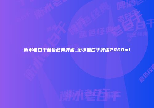 衡水老白干蓝色经典啤酒_衡水老白干啤酒2000ml