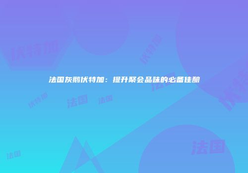 法国灰鹅伏特加：提升聚会品味的必备佳酿