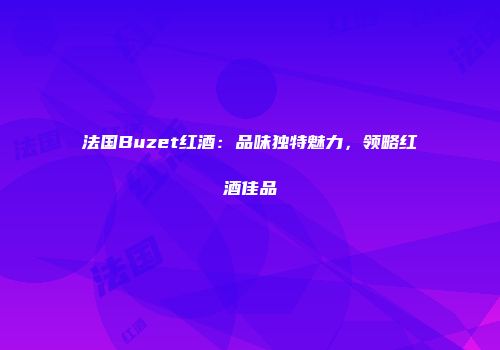 法国Buzet红酒：品味独特魅力，领略红酒佳品