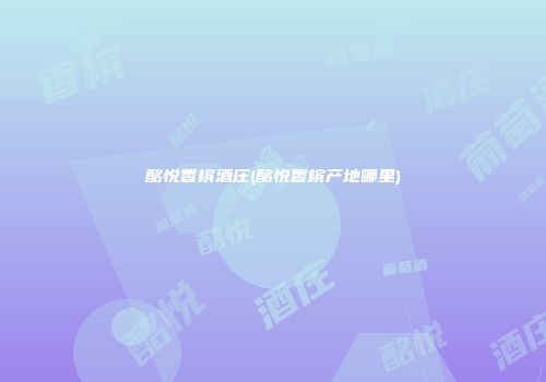 酩悦香槟酒庄(酩悦香槟产地哪里)