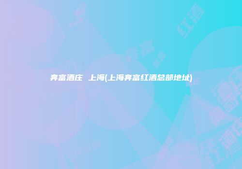 奔富酒庄 上海(上海奔富红酒总部地址)