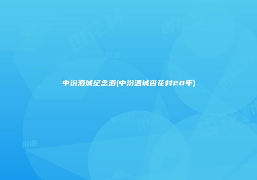 中汾酒城纪念酒(中汾酒城杏花村20年)