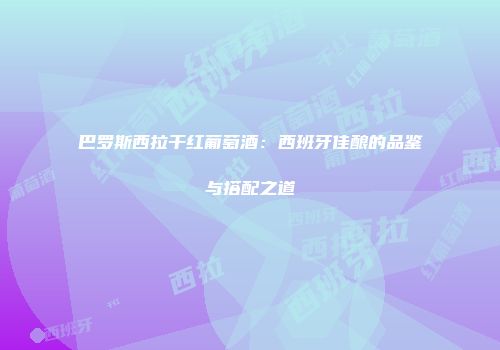 巴罗斯西拉干红葡萄酒：西班牙佳酿的品鉴与搭配之道
