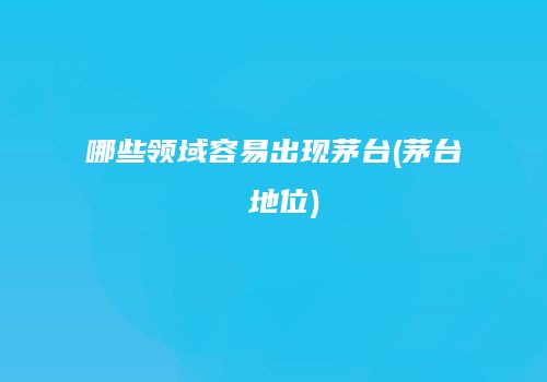哪些领域容易出现茅台(茅台 地位)