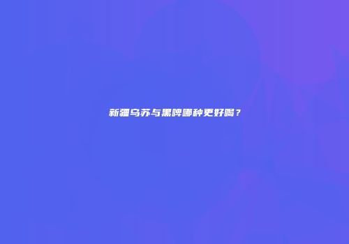 新疆乌苏与黑啤哪种更好喝？