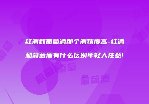 红酒和葡萄酒那个酒精度高-红酒和葡萄酒有什么区别年轻人注意!