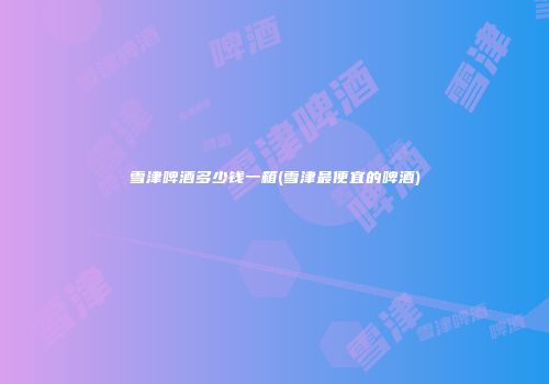 雪津啤酒多少钱一箱(雪津最便宜的啤酒)