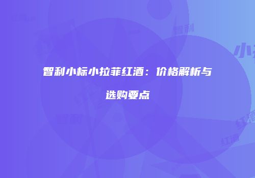 智利小标小拉菲红酒：价格解析与选购要点