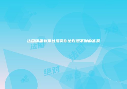 法国哪里有茅台酒卖你绝对想不到的答案