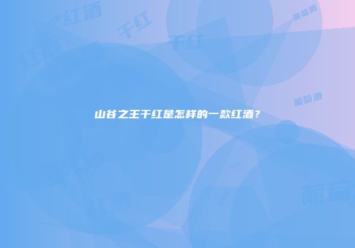 山谷之王干红是怎样的一款红酒？
