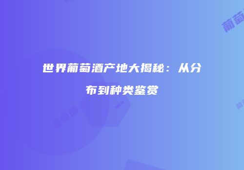世界葡萄酒产地大揭秘：从分布到种类鉴赏