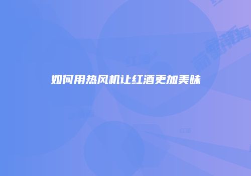如何用热风机让红酒更加美味