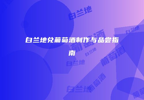白兰地兑葡萄酒制作与品尝指南