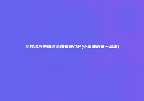 比较出名的啤酒品牌有哪几种(中国啤酒第一品牌)