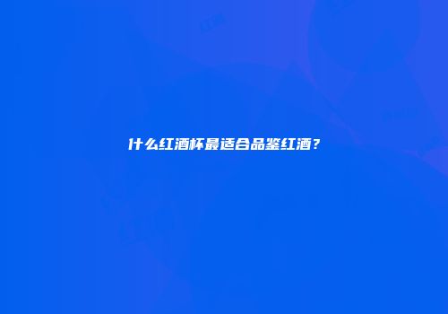 什么红酒杯最适合品鉴红酒？