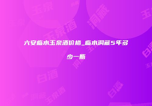 六安临水玉泉酒价格_临水洞藏5年多少一瓶
