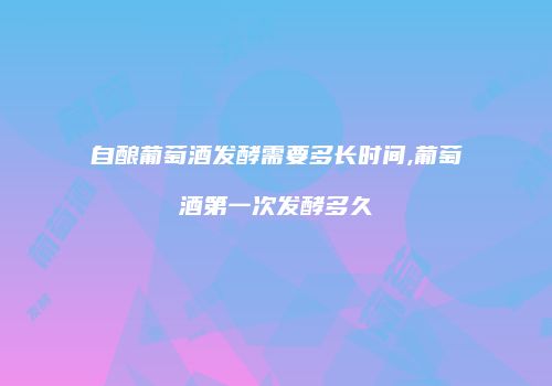 自酿葡萄酒发酵需要多长时间,葡萄酒第一次发酵多久
