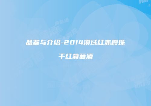 品鉴与介绍-2014漠域红赤霞珠干红葡萄酒