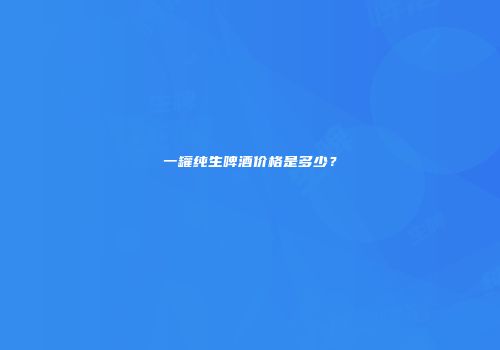 一罐纯生啤酒价格是多少？