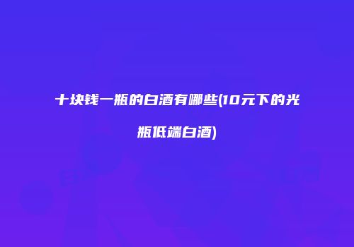 十块钱一瓶的白酒有哪些(10元下的光瓶低端白酒)