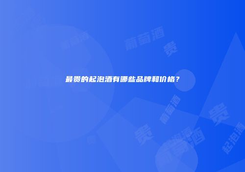 最贵的起泡酒有哪些品牌和价格？