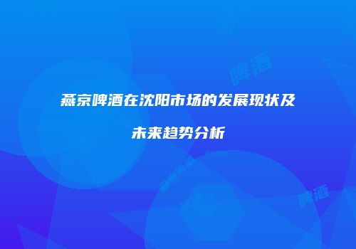 燕京啤酒在沈阳市场的发展现状及未来趋势分析
