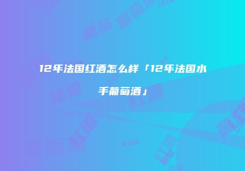 12年法国红酒怎么样「12年法国水手葡萄酒」