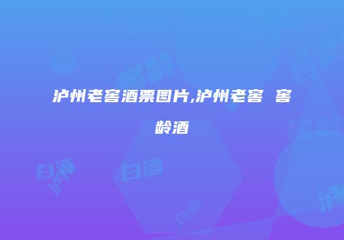 泸州老窖酒票图片,泸州老窖 窖龄酒