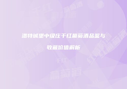 洛特城堡中级庄干红葡萄酒品鉴与收藏价值解析