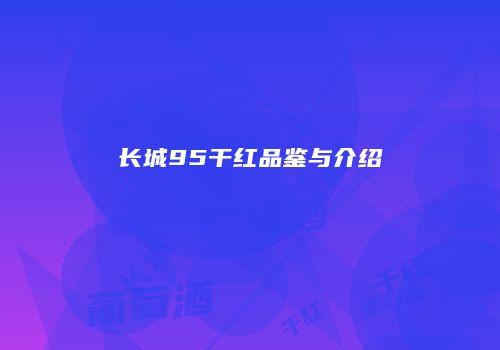 长城95干红品鉴与介绍
