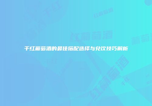 干红葡萄酒的最佳搭配选择与兑饮技巧解析