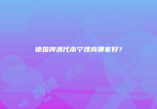 德国啤酒代南宁理商哪家好？