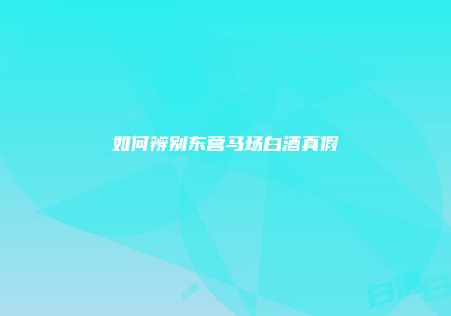 如何辨别东营马场白酒真假