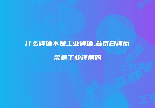 什么啤酒不是工业啤酒,燕京白啤原浆是工业啤酒吗