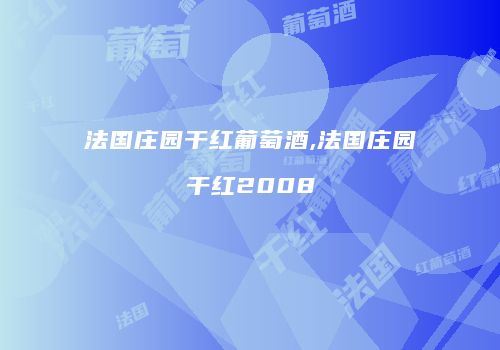 法国庄园干红葡萄酒,法国庄园干红2008