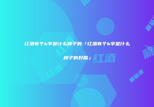 红酒有个b字是什么牌子的「红酒有个b字是什么牌子的好喝」