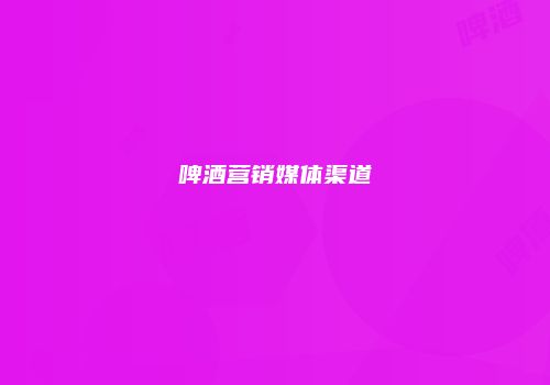 啤酒营销媒体渠道