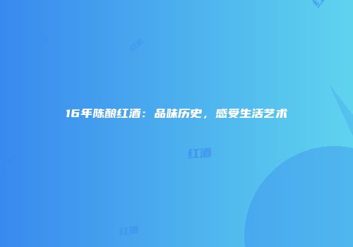 16年陈酿红酒：品味历史，感受生活艺术