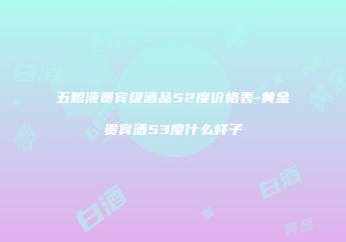五粮液贵宾级酒品52度价格表-黄金贵宾酒53度什么样子