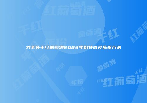 大羊头干红葡萄酒2009年份特点及品鉴方法