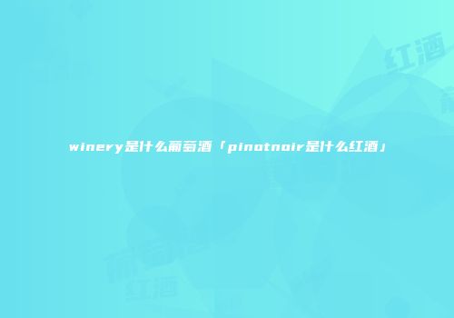 winery是什么葡萄酒「pinotnoir是什么红酒」