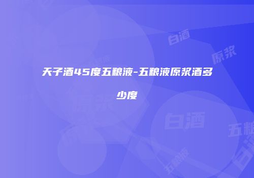 天子酒45度五粮液-五粮液原浆酒多少度